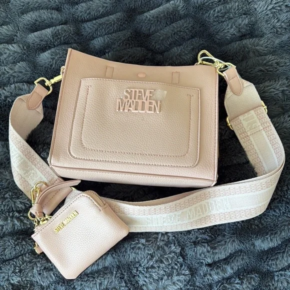 NWT Steve Madden Pink Crossbody and Coin Pouch Set - Picture 4 of 6